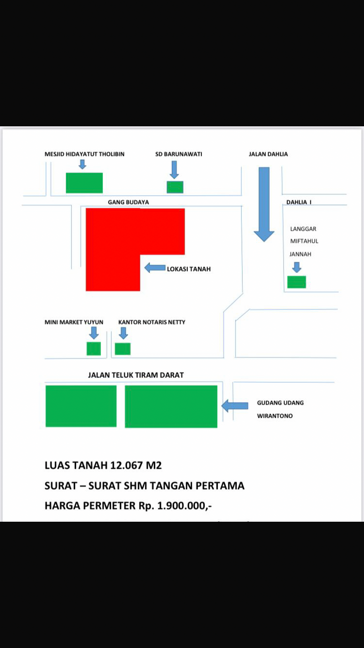 di jual tanah luas di tengah kota banjarmasin jalan dahlia gang budaya - 4