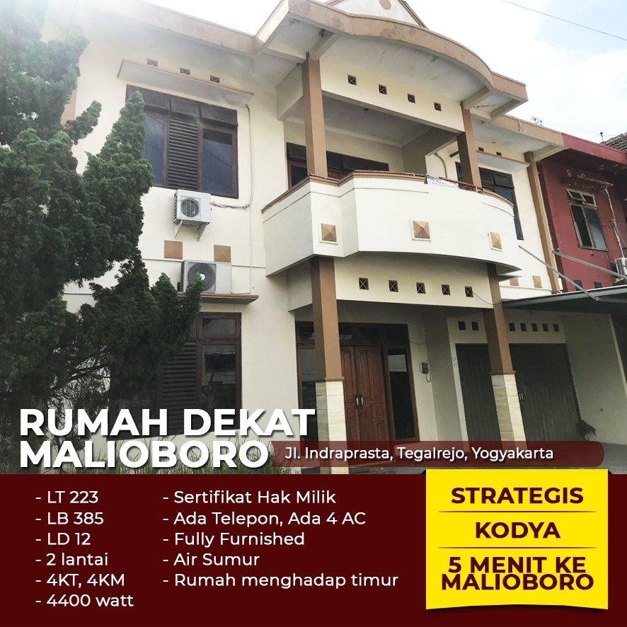 RUMAH DEKAT MALIOBOR JOGJA - 1