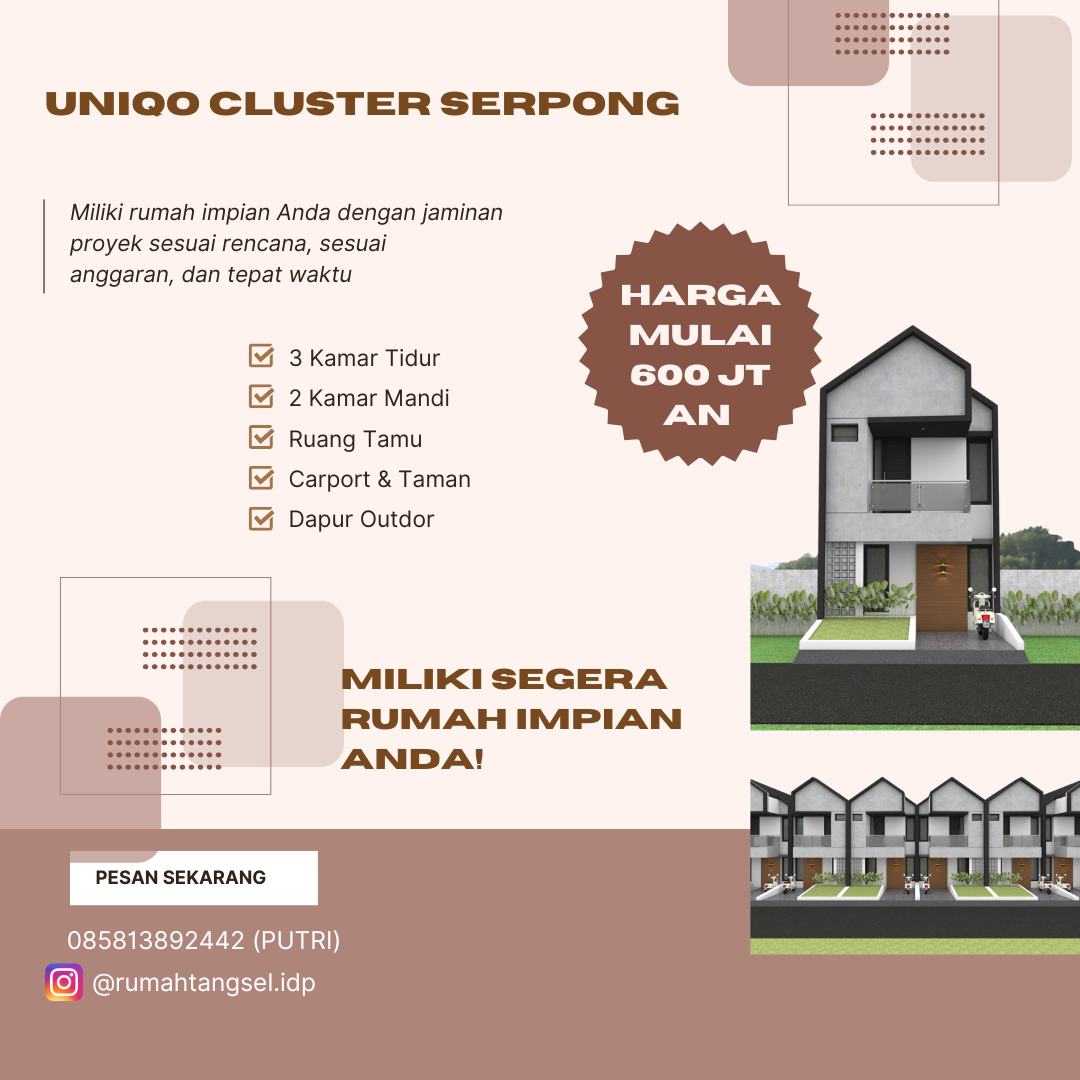 Rumah Keluarga Terbaik Kawasan BSD, Uniqo Cluster Serpong - 4