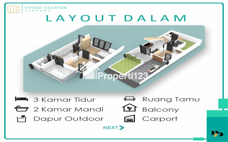 Hunian 2 LANTAI Cluster Uniqo Cluster Serpong - 2