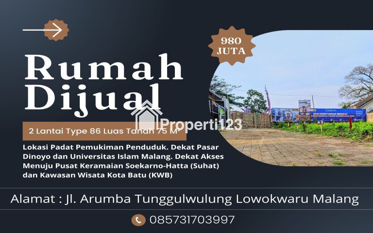 Rumah Siap Bangun Lokasi Pinggir Jalan Arumba Tunggulwulung Malang - 2