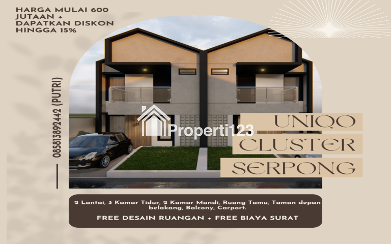 Rumah 2 Lantai TYPE.69/55 BISA KPR DP SUKA SUKA & FREE BIAYA SURAT - 1