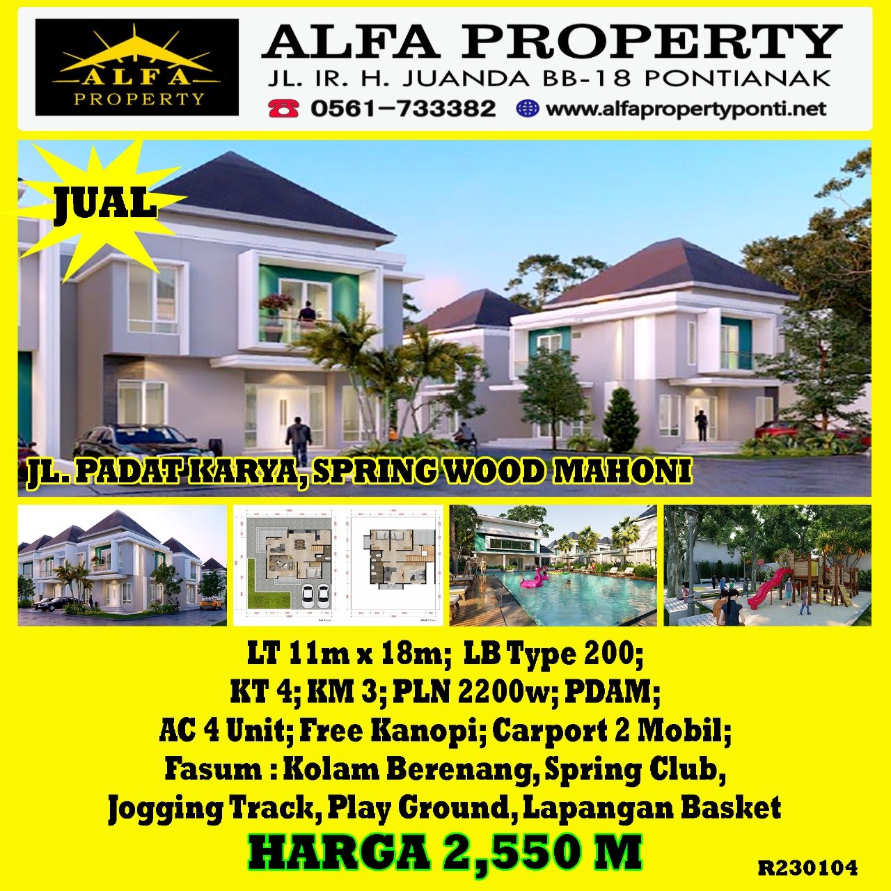 Dijual Rumah Spring Wood 1 Type 200 Kota Pontianak - 1