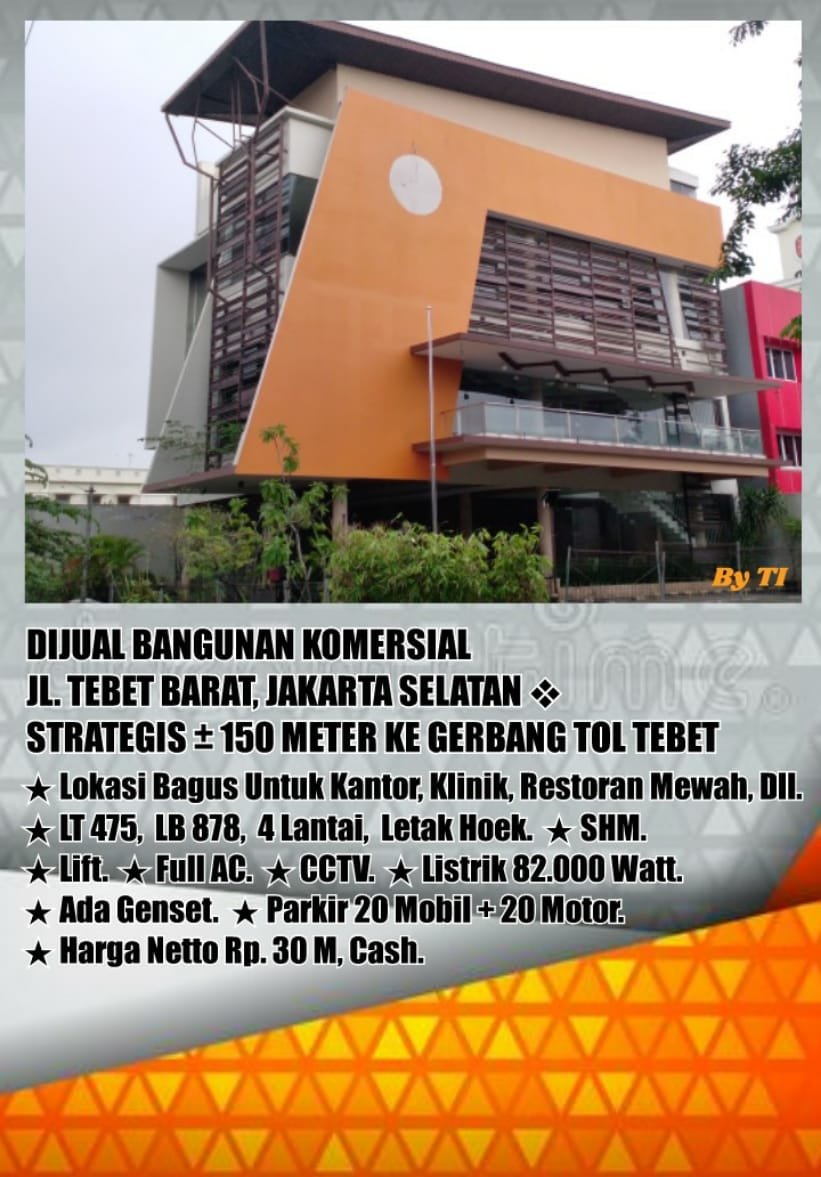 Dijual Cepat Bangunan Komersial di Jln Tebet Barat Jakarta Selatan - 2