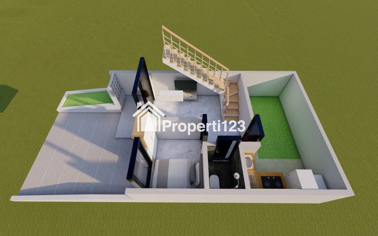 Rumah Mewah Dua Lantai Bebas Custom Ruangan - 1