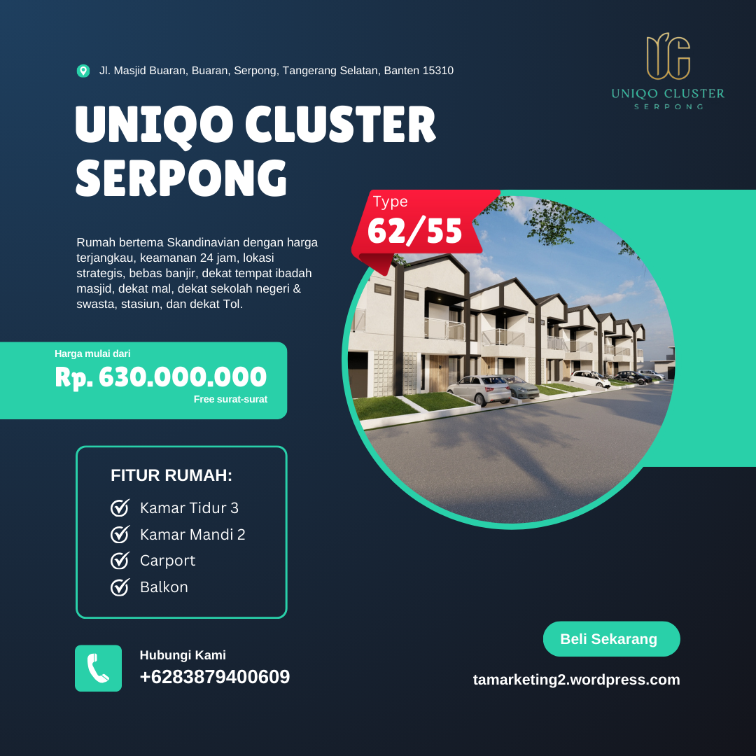 Rumah murah, aman, dan nyaman di Tangerang Selatan (Uniqo Cluster Serpong) - 4