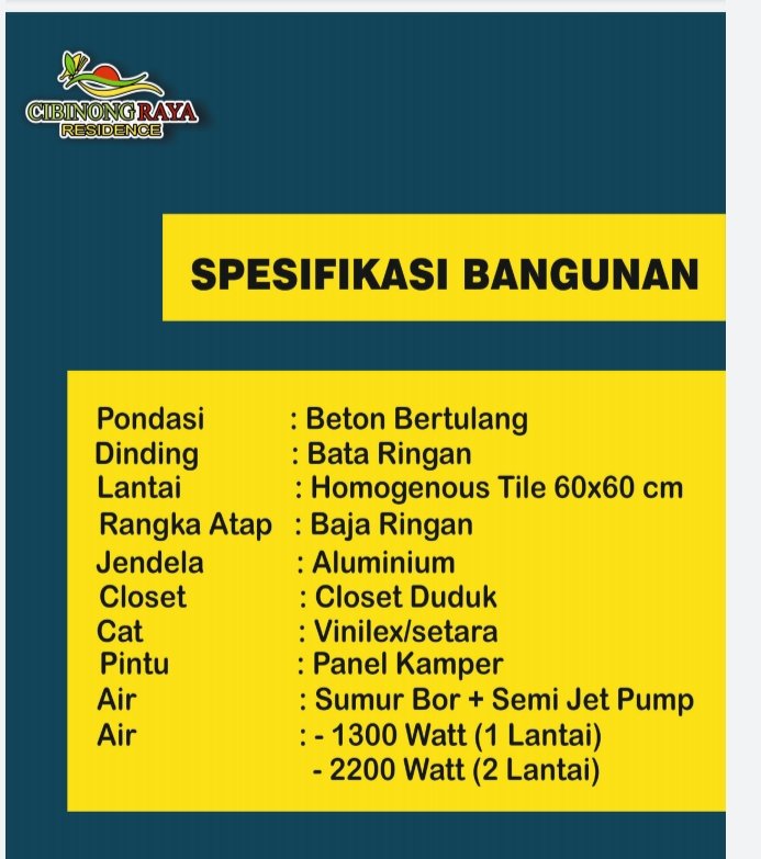 Dijual Rumah Cibinong Raya Residence, Bogor , Jawa Barat - 6