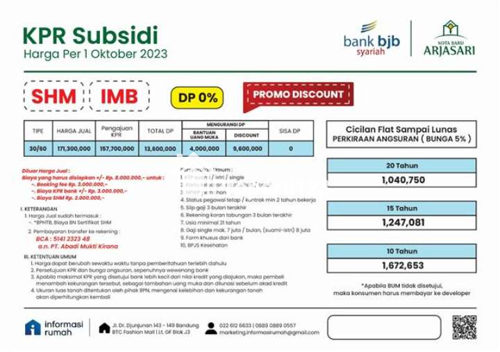 RUMAH SUBSIDI BARU DAN MURAH DI ARJASARI BANJARAN BANDUNG JAWA BARAT - 6