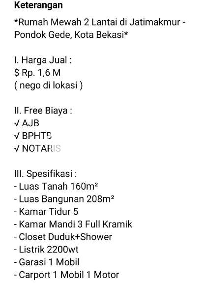 Rumah Komplek Pondokgede - 2