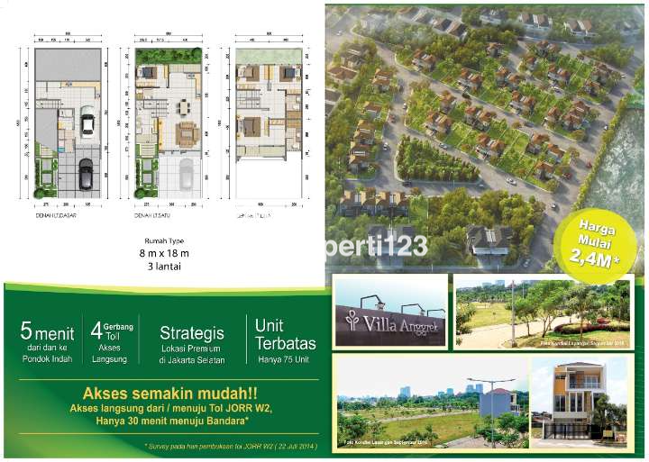 Dijual Rumah dalam cluster 2 lantai dekat akses tol, Jakarta Selatan - 2
