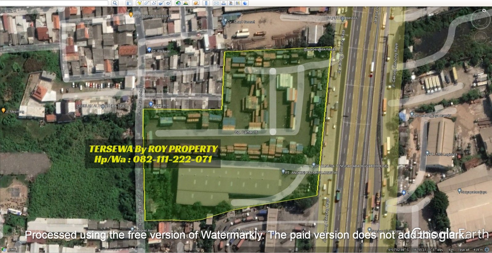 TERBUKTI TERSEWA Tanah di Cakung Cilincing 2.1 Ha ADA BANGUNAN GUDANG DI PINGGIR TOL CAKUNG - 14