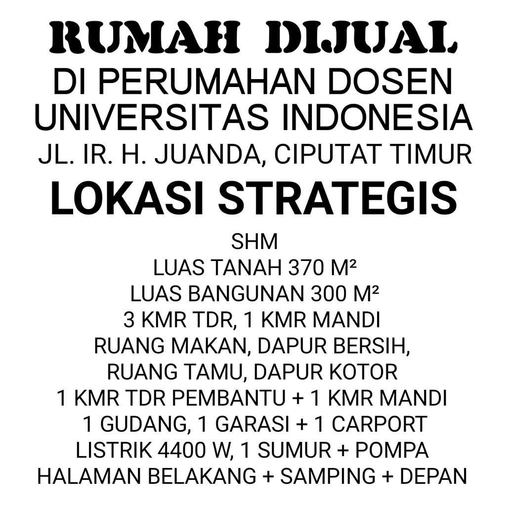 Dijual Rumah Lingkungan Nyaman Bebas Banjir di Perumahan Dosen UI - 4