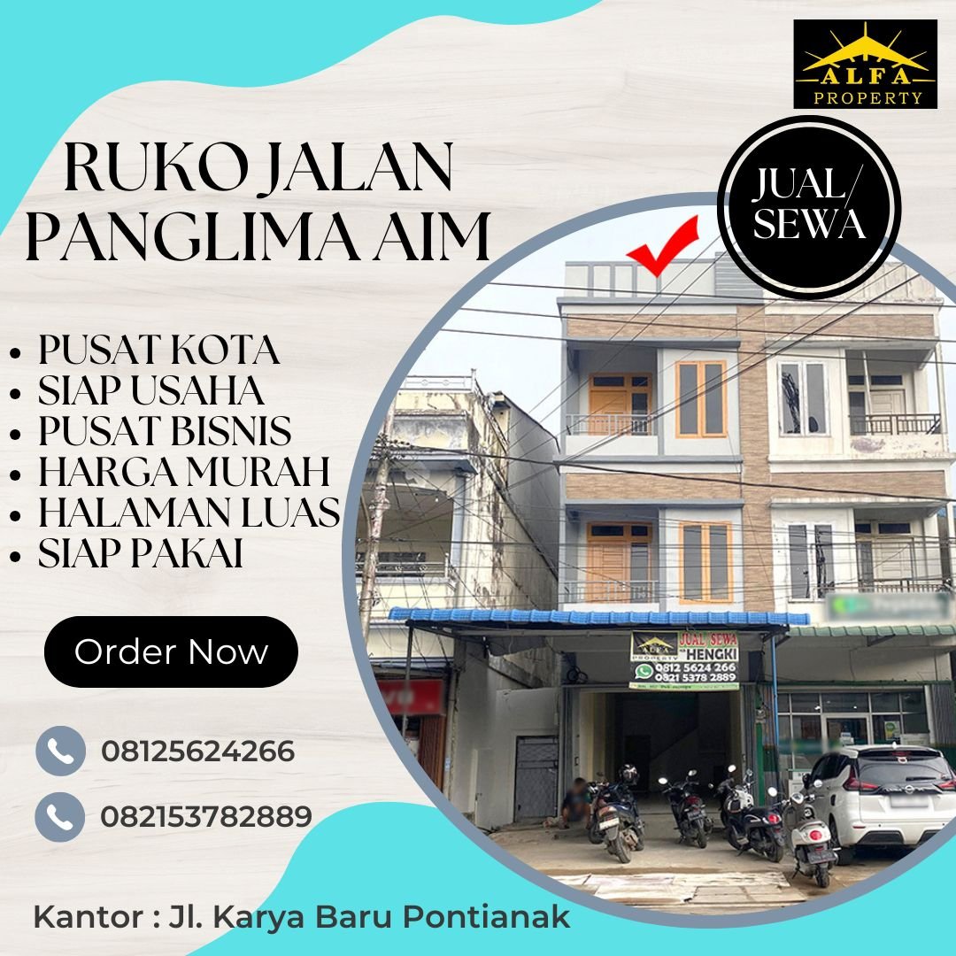 Dijual/Disewakan Ruko Jalan Panglima Aim Kota Pontianak - 2