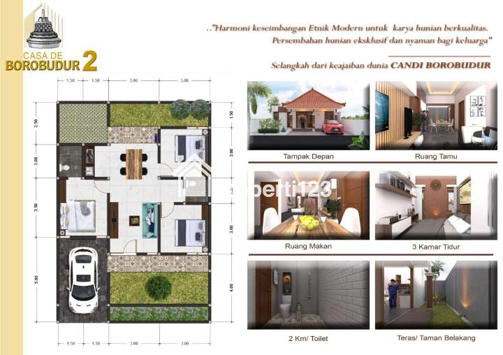 RUMAH TERMURAH DI BOROBUDUR MAGELANG DESAIN ETNIK MODERN - 7