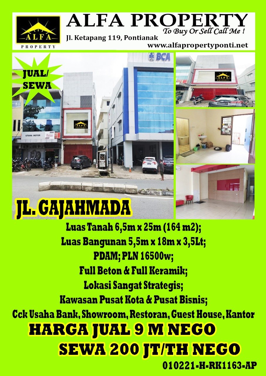 Ruko Gajahmada, Pontianak, Kalimantan Barat - 1