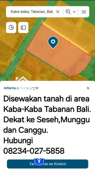 Disewakan tanah 2825 m2 di Kaba - Kaba Tabanan dkt Seseh,Munggu,Canggu Bali - 5