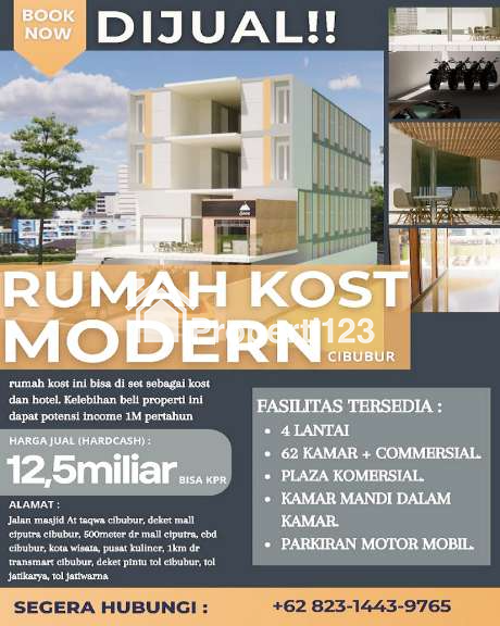 Dijual Rumah Kost Modern 62 Kamar di Cibubur Dekat Trans Studio Mall Cibubur, Mall Ciputra Cibubur, Plasa Cibubur, Cibubur Junction, RS Mitra Keluarga Cibubur - 1