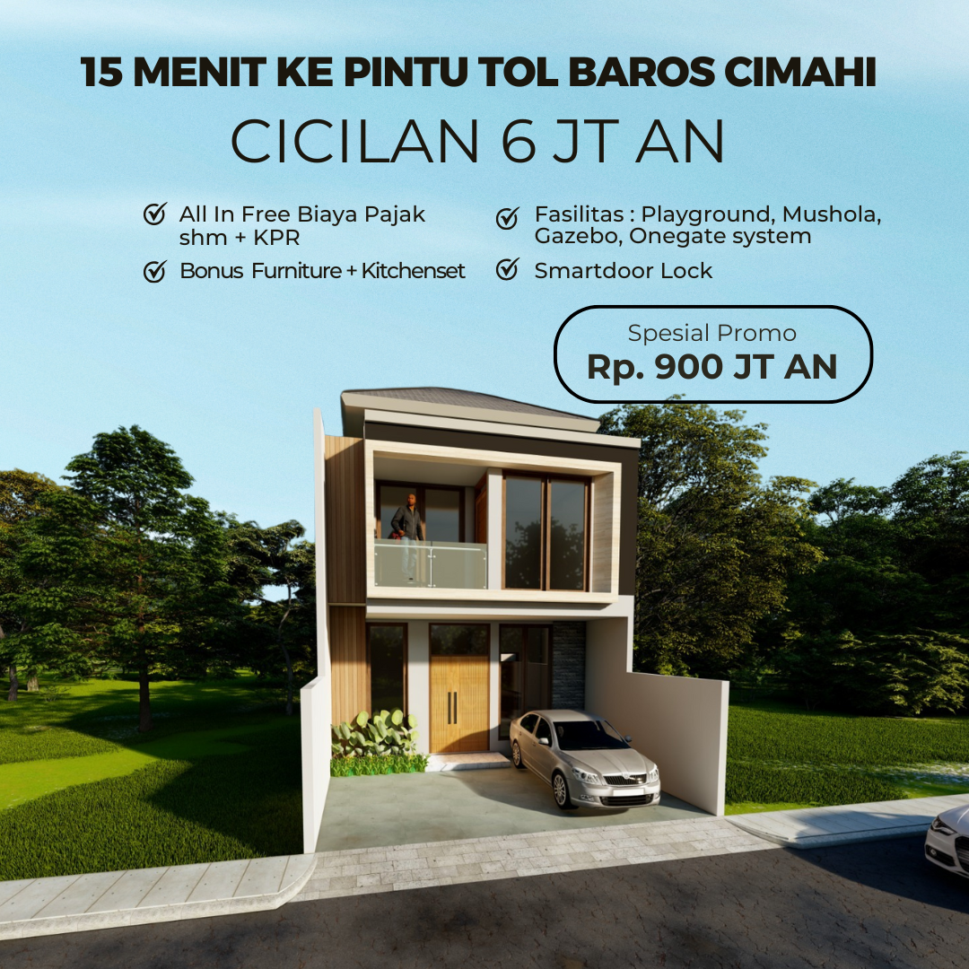 rumah dijua di kota cimahi, promo rumah 2 lantai strategis dekat ke rsud cibabat - 2