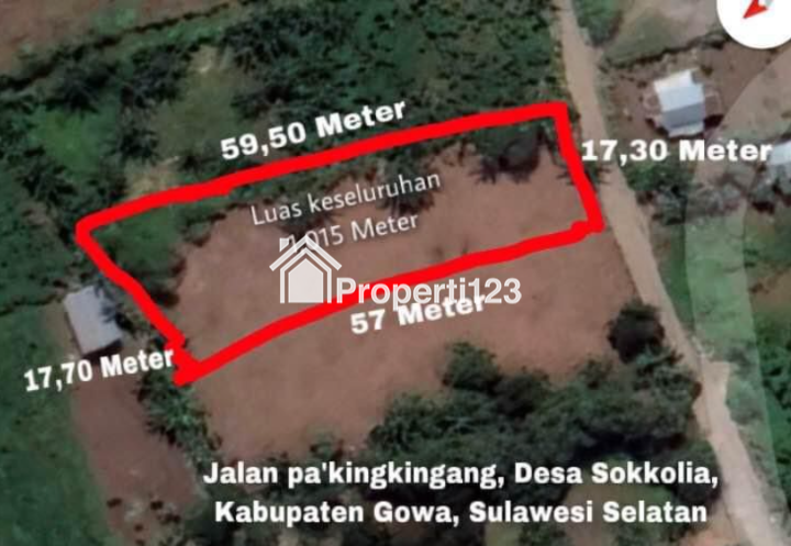 DIJUAL TANAH KOSONG DAERAH GOWA LUAS 1.015 METER - 2