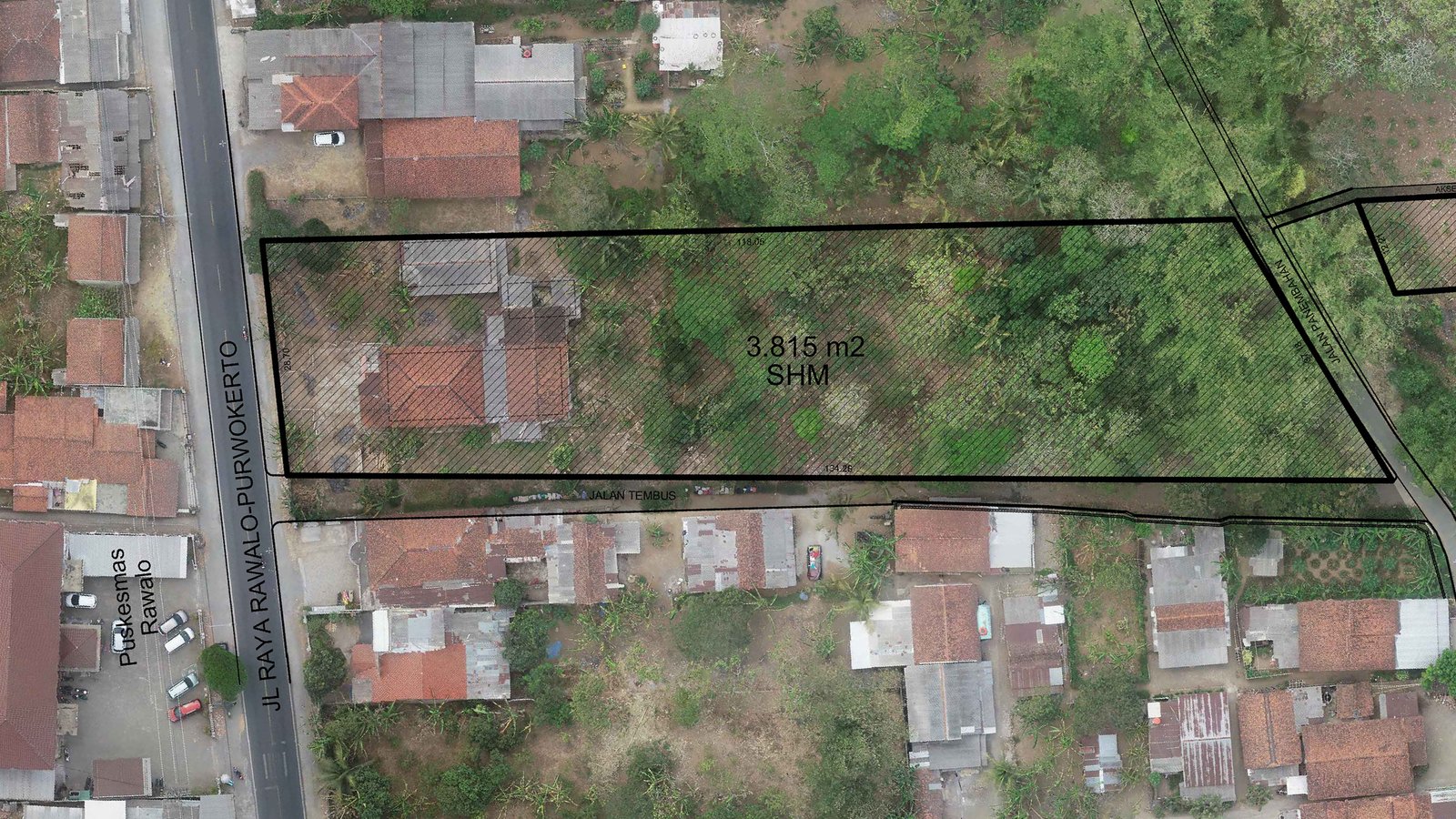 Dijual RUMAH / TANAH di RAWALO (kabupaten Banyumas)  seberang Puskesmas | dipinggir jalan raya - 3