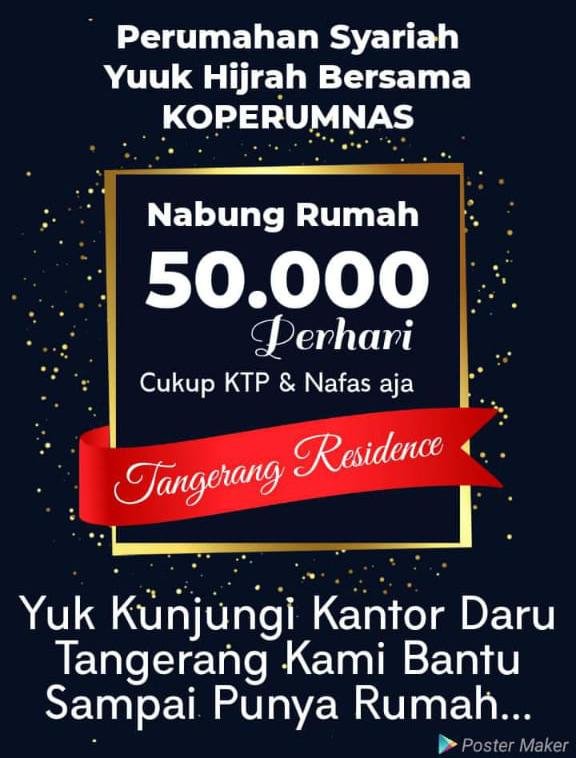 DIJUAL RUMAH IDAMAN DENGAN AKAD SYAR'I DI KOPERUMNAS TANGERANG RESIDENCE - 6