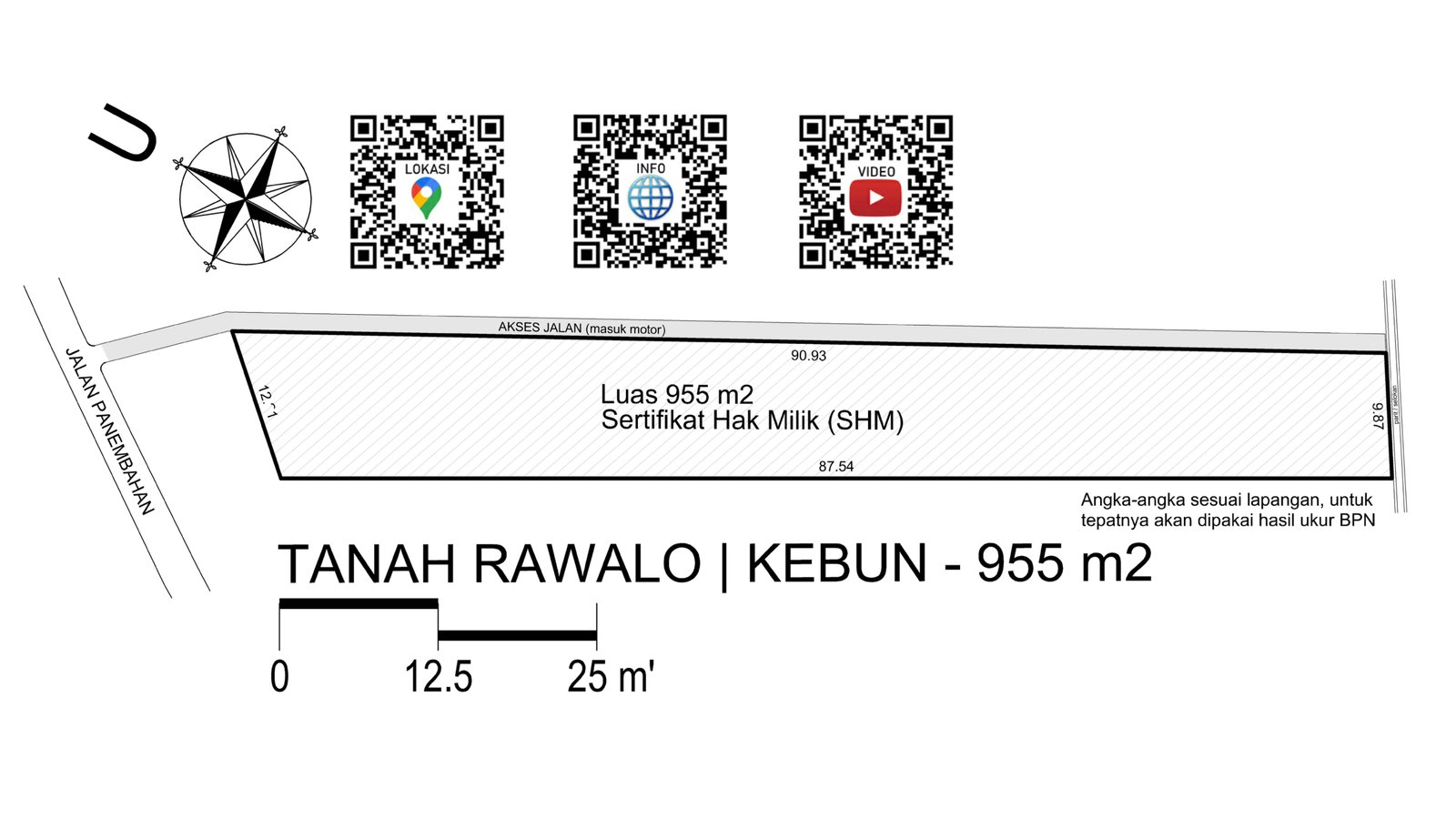 Dijual TANAH KEBUN akses dari Jl Panembahan Rawalo - 3