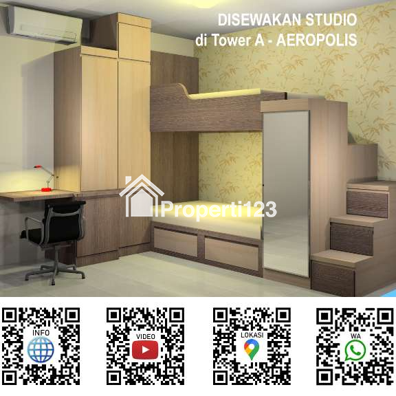 STUDIO di Aeropolis Tower A | Full Furnished - dekat Bandara Soetta - 6