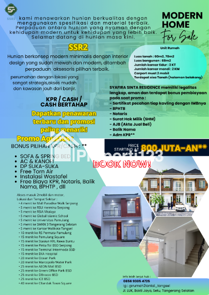 Syafira Sinta Residence 2 lantai free furniture dan free biaya - 5