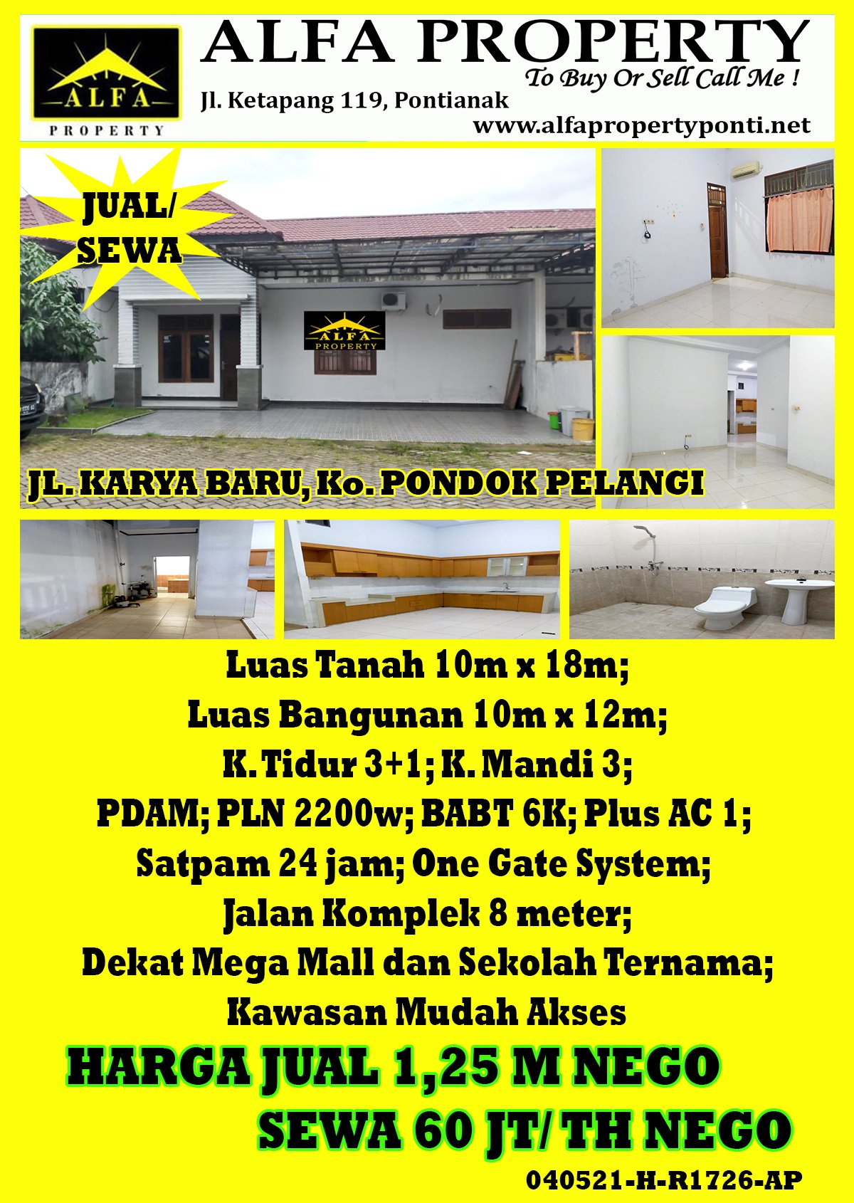 Rumah Pondok Pelangi, Pontianak, Kalimantan Barat - 1