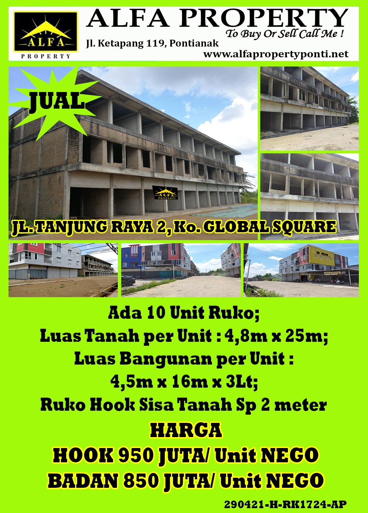 Ruko Komp. Global Square, Pontianak, Kalimantan Barat - 1