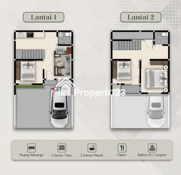 RUMAH MODERN 2 LANTAI DEKAT KAMPUS BINUS - 2