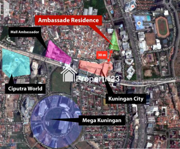 Sewa Apartemen Ambassade Residences Jakarta Selatan - 1 BR 33 m2 Furnished - 6