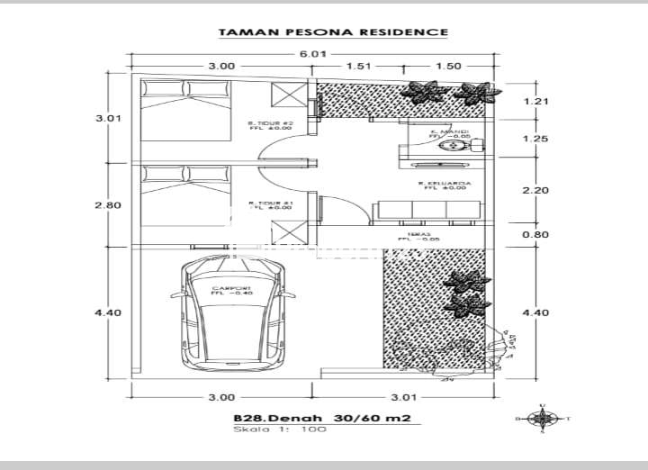 Jual Rumah type 30 SF/60M2 No. B-28 di Kerambitan Tabanan Bali - 7