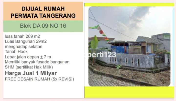 DIJUAL RUMAH REGENCY PERMATA TANGERANG BLOK DA 09/16 - 1