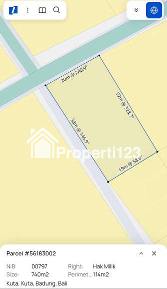 Disewakan Tanah 740 m2 Jl Marga Kirana Dkt Sunset Road Seminyak Kuta Bali - 5