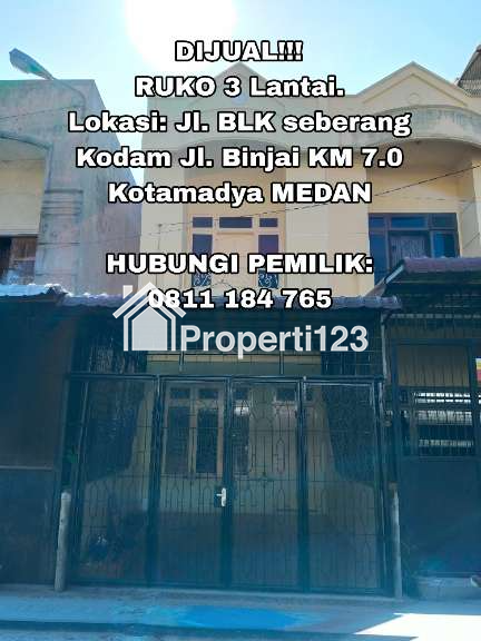 Dijual Ruko 3 Lt di Medan Binjai KM 7 depan kodam - 1