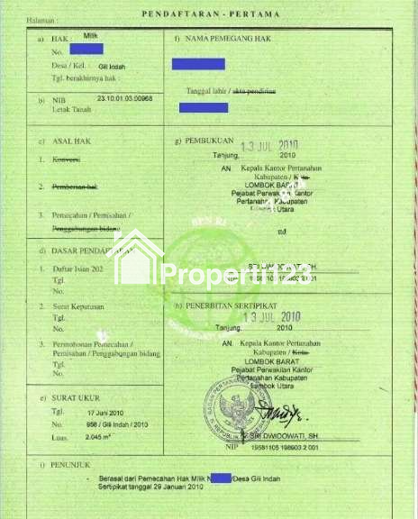 Dijual Tanah Tepi Pantai Gili Trawangan Lombok View Sunset (1,5 Ha) - 9