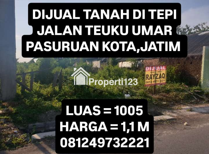 DIJUAL TANAH DI TEPI JALAN TEUKU UMAR PASURUAN KOTA JATIM - 1