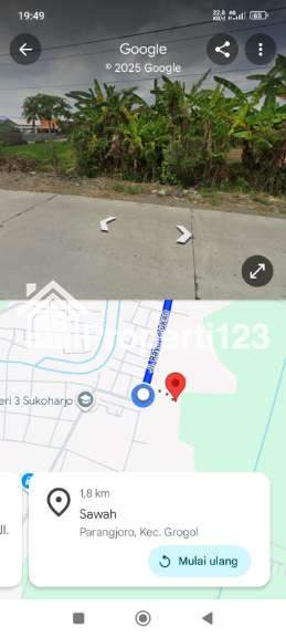 Di jual tanah pekarangan di parangjoro sukoharjo - 3