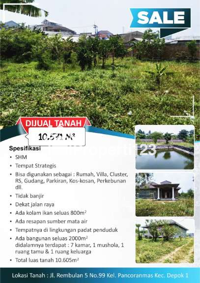 Dijual tanah SHM 10.571M² - 1