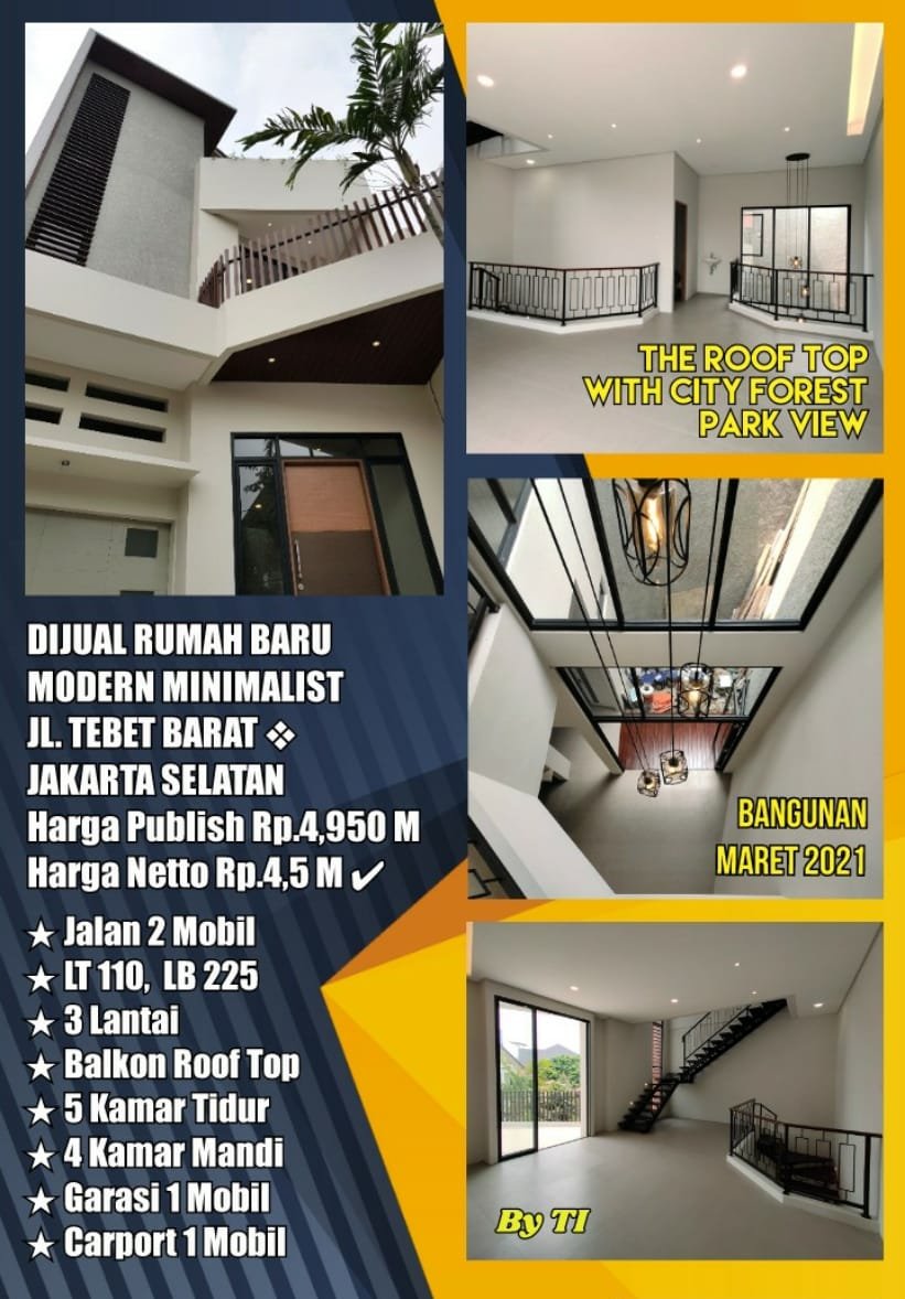 Dijual Termurah Rumah Baru di Jln Tebet Barat Jakarta Selatan - 1