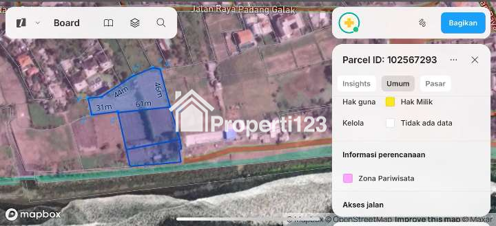 Dikontrakkan Tanah Los Pantai Padang Galak Sanur Denpasar Bali - 2