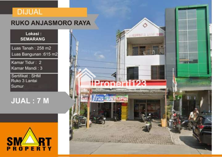 Jual Cepat Ruko 3 Lantai Lokasi Strategis dan Ramai, Samping Pegadaian di Anjasmoro Raya Semarang - 1