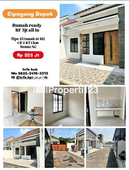 Rumah ready Cipayung Depok BF 3 JT all in - 1