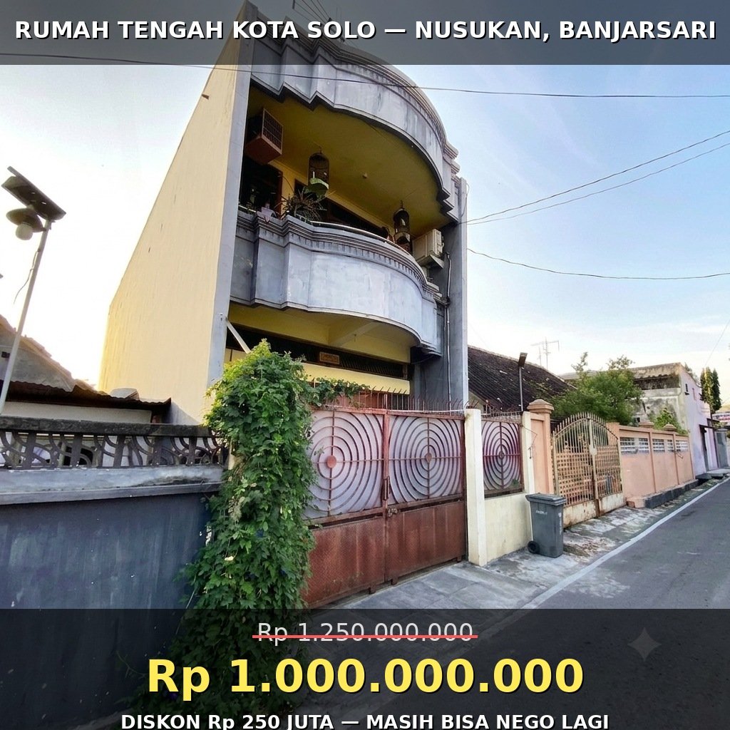🔥 JUAL CEPAT! RUMAH 2 LANTAI TENGAH KOTA SOLO 🔥 💥 DISKON 250 JUTA – LANGKA DI LOKASI INI! - 10