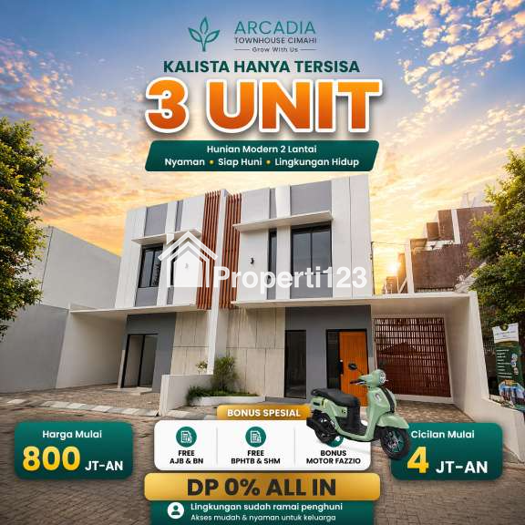 jual rumah 2 lantai 800 jutaan di cimahi, rumah tanpa dp di cipageran cimahi - 1