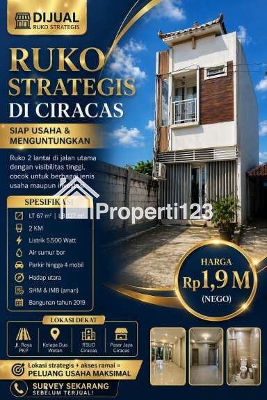 Dijual Ruko Strategis di Jalan Utama Ciracas Jakarta Timur - 1
