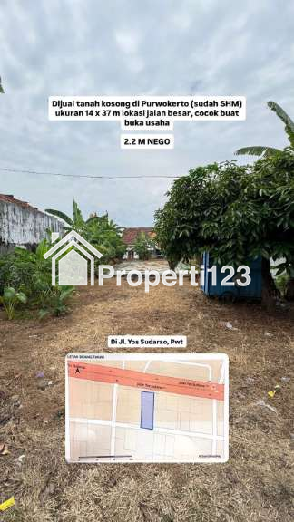 Tanah Strategis 518 m² di Purwokerto – SHM, Lokasi Asri & Siap Bangun - 1