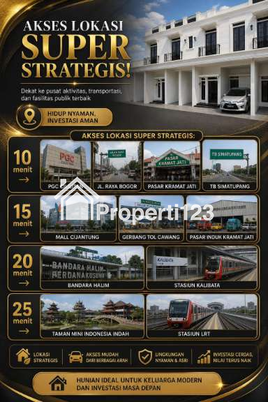 Dijual Rumah 2 Lantai Bonus Rooftop di Kramat Jati Jakarta Timur - 2