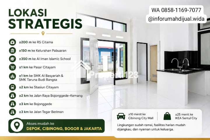 Dijual Rumah Baru Siap Huni dekat Stasiun Citayam Pabuaran Bogor - 3